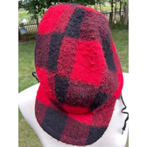 Vintage Trapper Hat Plaid Large Wool Blend Made In USA Dorman Pacific Faux Fur - Picture 7 of 9